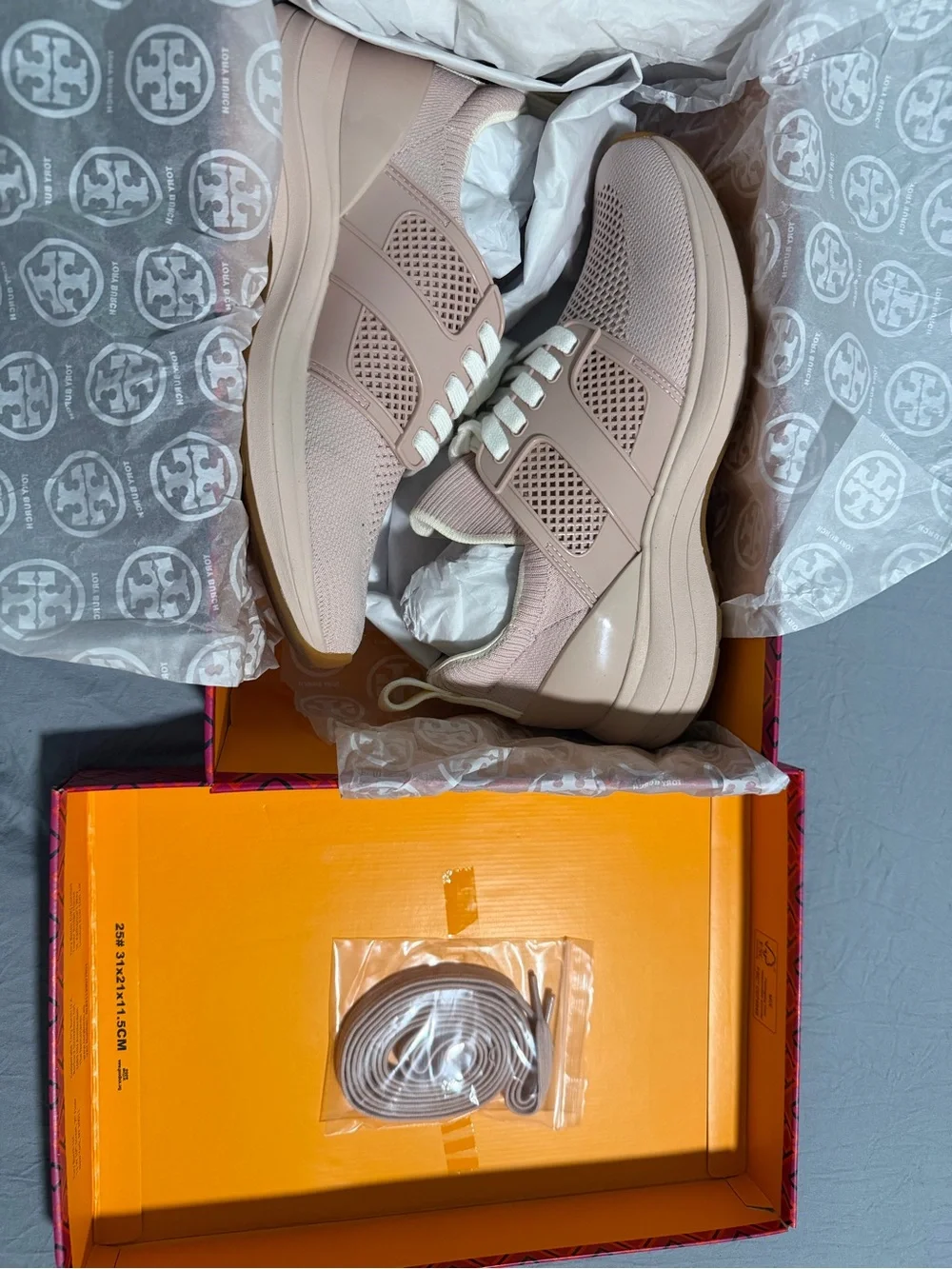 Tory Burch Blush Pink Knit Meadowsweet 970 sneakers